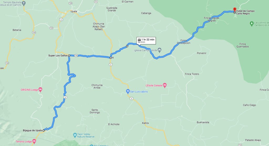 caño negro costa rica map